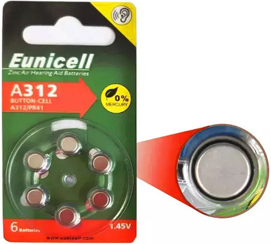 Eunicell Батерии За Слухови Апарати 312 1.45V 6бр