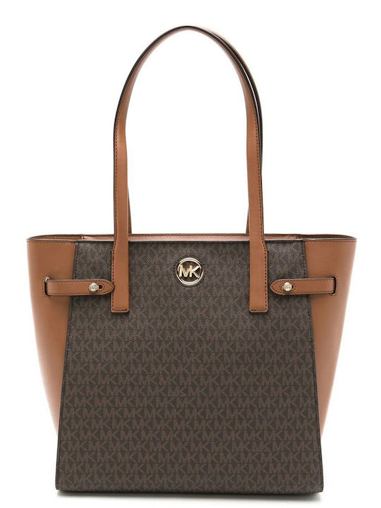 Michael Kors Carmen Women's Bag Shopper Shoulder Brown 35S2GNMT3B