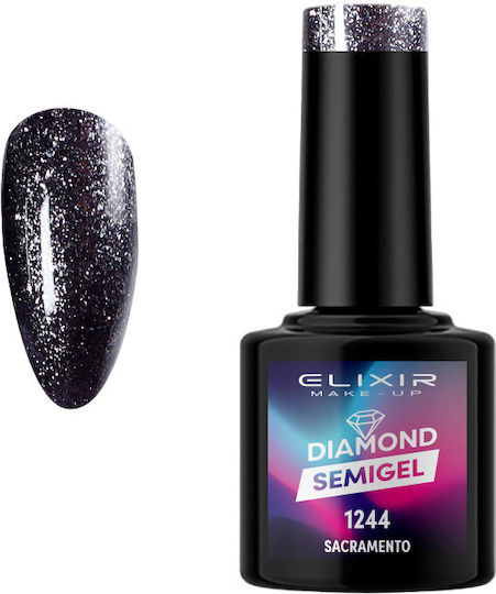 Elixir Diamond Хибриден Лак за Нокти 1244 Sacramento с Glitter 8мл 1бр