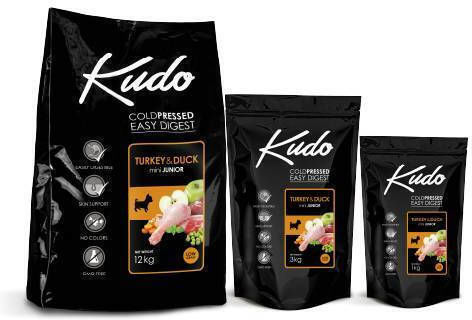 Kudo Turkey & Duck Mini Junior 3kg Dry Food for Small Breed Puppies with Turkey and Duck