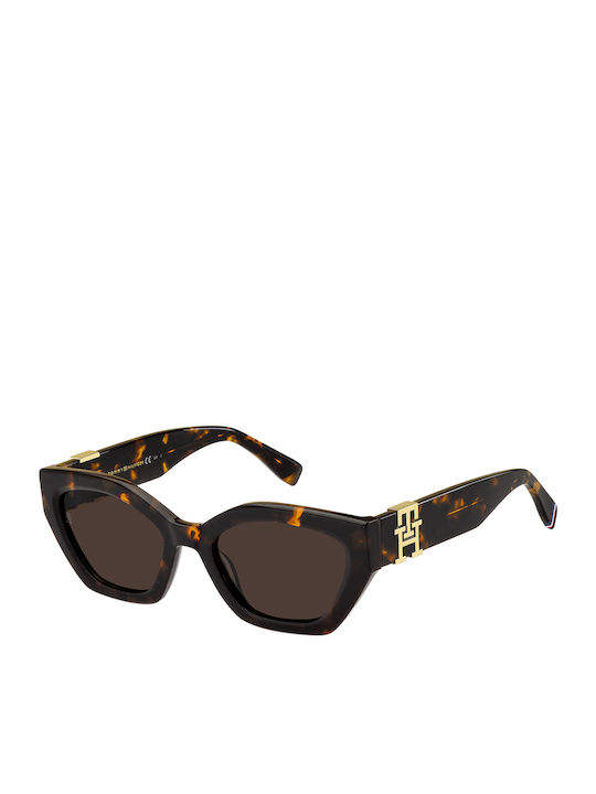 Tommy Hilfiger Women's Sunglasses with Brown Tartaruga Plastic Frame and Brown Lens TH1979/S 086/70