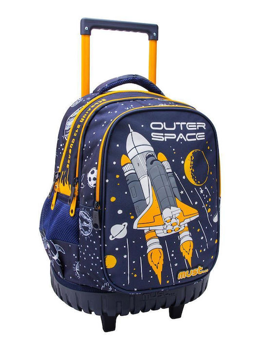 Must Energy Outer Space with 3 Compartments School Bag Trolley Elementary, Elementary in Black color