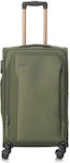 RCM 15904 Medium Travel Suitcase Fabric Green with 4 Wheels Height 69cm