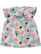 Kinderkleid Kurzärmelig Blumen Hellblau