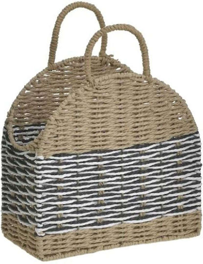 Inart Dekorativer Korb Korbweide mit Griffen Braun 30x16x30cm