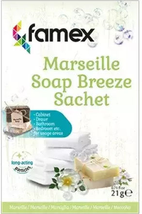 Famex Fragrance Wardrobe Pouch with Fragrance Marseille Soap Breeze