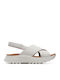 Dashlite Wish Leather Women's Flat Sandals in White Color