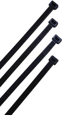 Pack of 100pcs Black Plastic Cable Ties 250x4mm SZS-4X250/BLACK