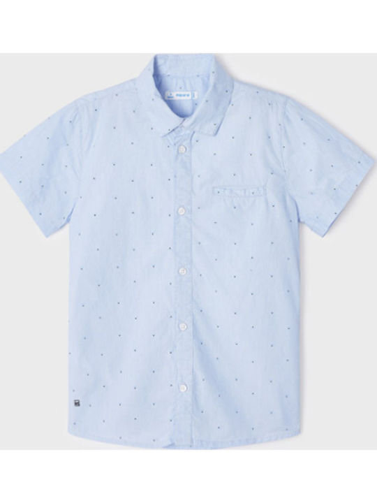 Mayoral Kinder Polka Dot Hemd Kurzarm Hellblau
