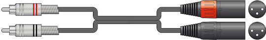 Citronic 2R-2XM075 Cable 2x XLR male - 2x RCA male Μαύρο 0.75m (190.057UK)