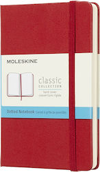 Moleskine Classic Hard Cover Caiet 96 Foi A6 cu Puncte și Elastic Roșu MM713F2