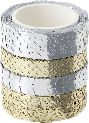 Folia Washi Adhesive Decoration Tape Hotfoil 4pcs Washi Tape Silver / Gold 4pcs 29402