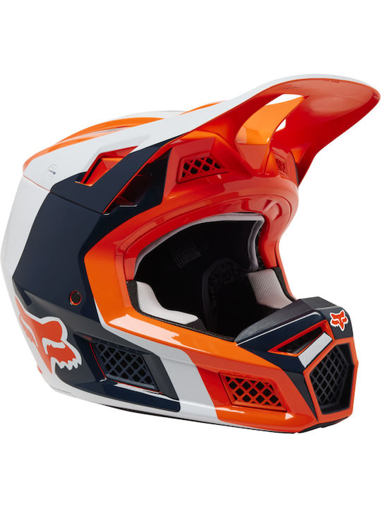 Fox V3 RS Efekt Flo Orange Κράνος Μηχανής Motocross DOT / ECE 22.05