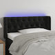 vidaXL LED Fabric Bed Headboard Black 103x88cm