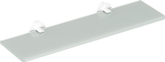 Verdi Omicron Επιτοίχια Ραφιέρα Μπάνιου Γυάλινη 60x12.5x4.4cm White Matt Διάφανη