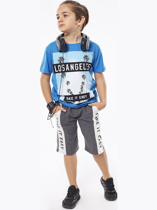 Hashtag Kids' Set with Shorts Summer 2pcs Blue