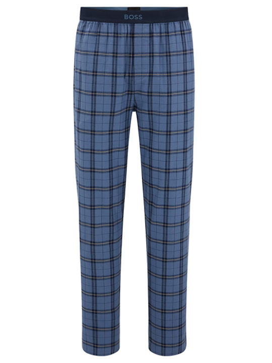 Hugo Boss Men's Winter Checked Pajama Pants Blue