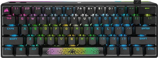 Corsair K70 RGB Pro Mini Ασύρματο Gaming Μηχανικό Πληκτρολόγιο 60% με Cherry MX Speed Silver διακόπτες και RGB φωτισμό (Αγγλικό US)