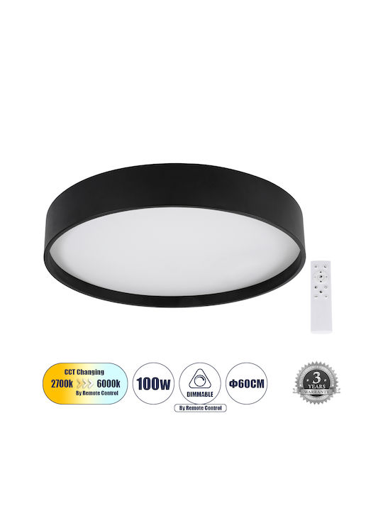 GloboStar Narnia Modernă Metalică Plafonieră de tavan cu LED Integrat 60buc Negru