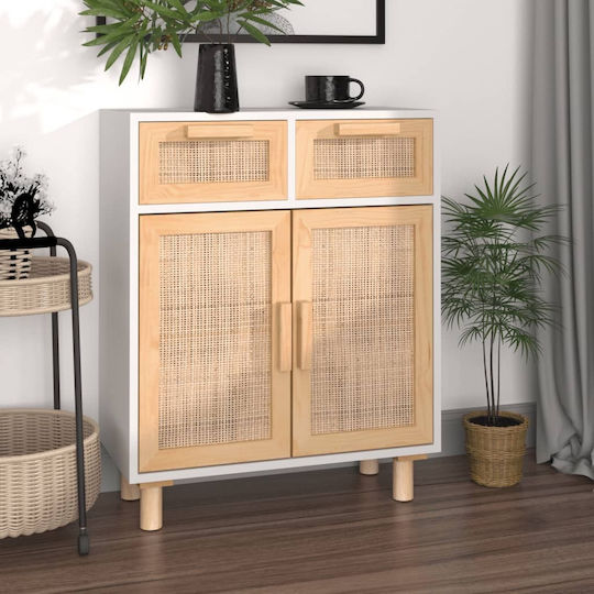 Мебели за съхранение дървен с чекмеджета Бежов 60x30x75см