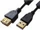 USB 2.0 Kabel USB-A-Stecker - USB-A-Buchse Schwarz 1.8m 04.001.0408