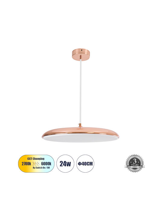 GloboStar Baron Pendant Lamp with Built-in LED Bronze