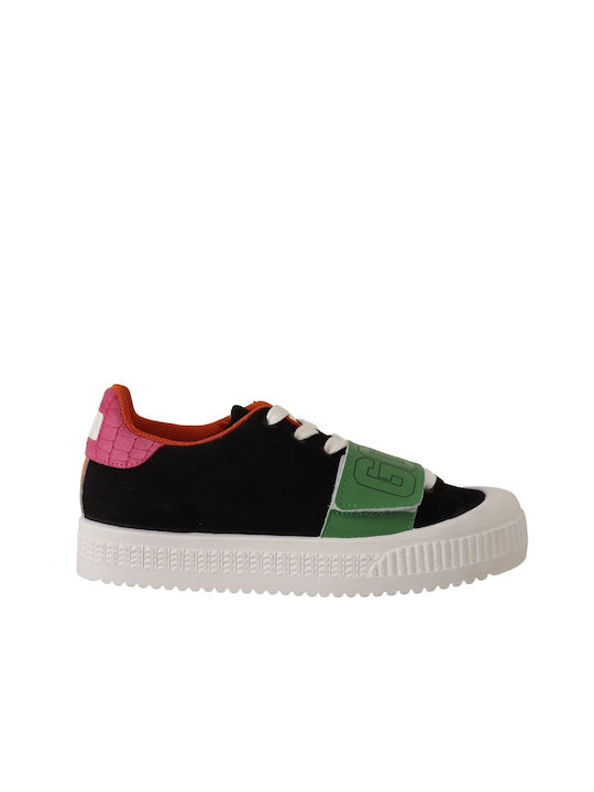 GCDS Adidași Cu Șireturi Multicolori Din Piele Intoarsă Low Top