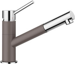 Blanco Kano-S Kitchen Faucet with Pull-Out Spray Grey Chrome