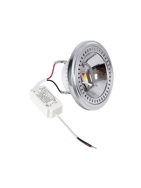 GloboStar Darko Round Metallic Ceiling Spot with Built-in LED and Natural White Light White 11.1x11.1cm