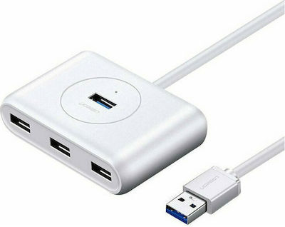 Ugreen CR113 USB 3.0 Hub 4 Θυρών με σύνδεση USB-A Λευκό 1m