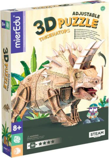 Mieredu Wooden Construction Toy Triceratops for Children 8+ years old+ Years