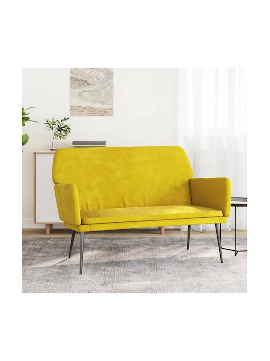 vidaXL Two-Seater Velvet Couch Yellow 108x79x79 cm
