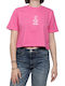 Women's Athletic Crop Top Short Sleeve Carmine Rose