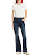726 Hoch tailliert Damenjeans Schlaghose