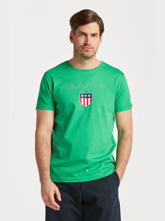 Gant Shield Ανδρικό T-shirt Πράσινο με Λογότυπο