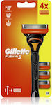 Gillette Fusion5 Razor with 5 Blade Replacement Heads & Lubricating Tape 4pcs