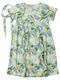 Rochie De Fete Tropical Fruits Mâneca Scurtă Floral Set Cu Accesorii Verde