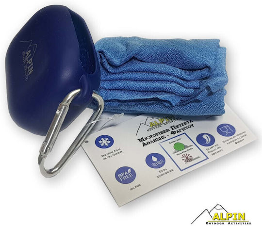 Alpin XtraDrySoft Pocket Prosop Din Microfibră Pentru Față Cu Husă Albastru 72x55cm