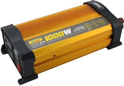 Andowl Inverter Αυτοκινήτου Τροποποιημένου Ημιτόνου 1000W για Μετατροπή 12V DC σε 220V AC με 2xUSB