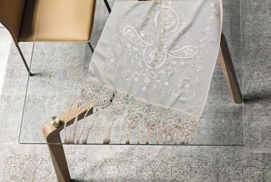 Linea Home Läufer Lahour mit Stickerei Ecru 50x150cm