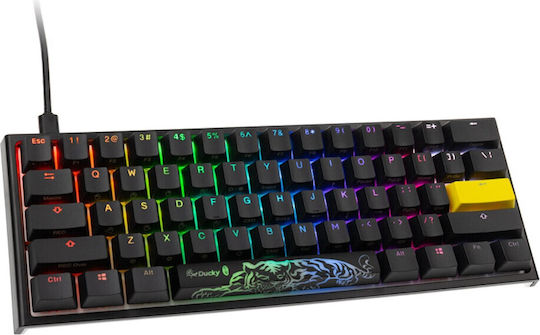 Ducky One 2 Pro Mini Gaming Tastatură Mecanică 60% cu Gateron Yellow comutatoare și iluminare RGB (Engleză US)