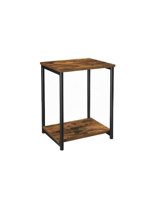 Rectangular Wooden Side Table Brown L40xW30xH50cm