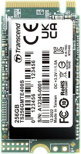 Transcend SSD 256GB τύπου M.2 με σύνδεση PCI Express 3.0 TS256GMTE400S