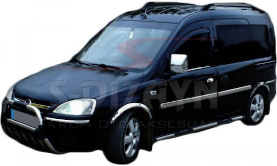 S-dizayn Защитни за Врати на кола Декоративна лента за врати хром Opel Combo C Mini Van 2001-2011 4бр Сребрист
