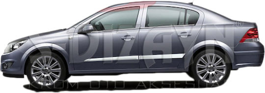 S-dizayn Защитни за Врати на кола Декоративна лента за врати хром Opel Astra H SD 2008 4 броя 4бр Сребрист