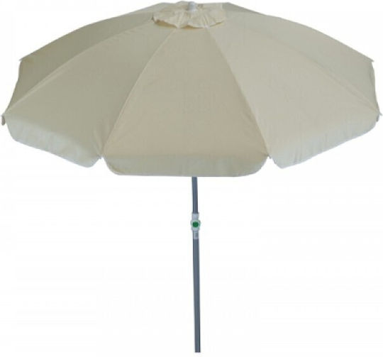Summer Club Iris Folding Beach Umbrella Diameter 2m with Air Duct Beige
