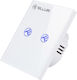 Tellur Стенен Сензорен Стенен Прекъсвач Wi-Fi Двойна с Бял Рамка