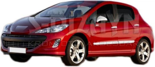 S-dizayn Protections for Car Doors Decorative Door Trim Chrome Peugeot 308 HB 5D/SW 2007-2013 4pcs 4pcs Silver