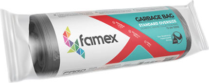 Famex Σακούλες Απορριμάτων Standard Oversize 72x95cm 10τμχ Μαύρες