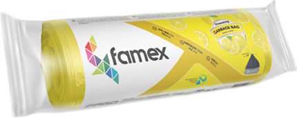 Famex Αρωματικές Σακούλες Απορριμάτων 55x60cm 15τμχ Κίτρινες